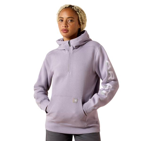 Photo of Women's Rebar Lightweight Logo 1/2 Zip Hoodie