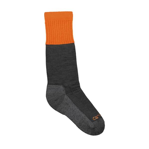 Carhartt Boy's Kid's Heavyweight Crew Sock | Carbon Heather | M Yth