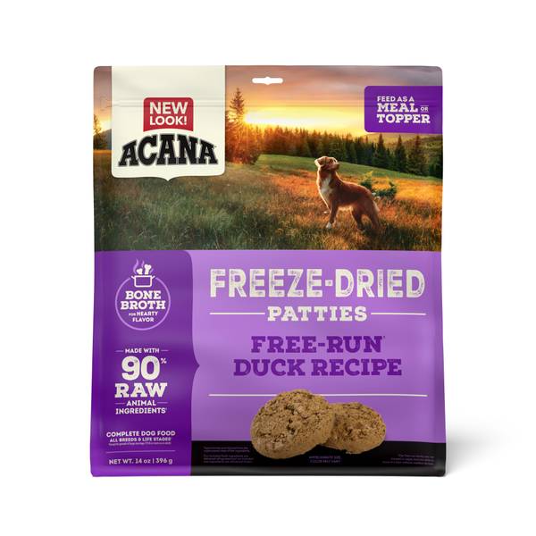 Photo of 14 oz Free-Run Duck Recipe Freeze-Dried Food Patties Dog Food