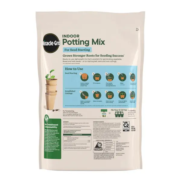 Miracle-Gro Indoor Potting Mix for Seed Starting, 8 QT - 74978890 | Blain's  Farm & Fleet
