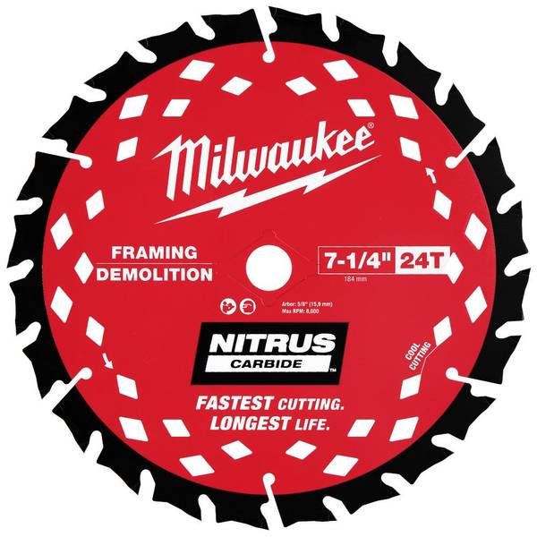 Photo of 7-1/4" 24T NITRUS Carbide Framing & Demolition Circular Saw Blade