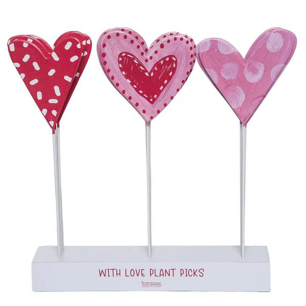 Photo of Metal Heart Plant Pick Assortment