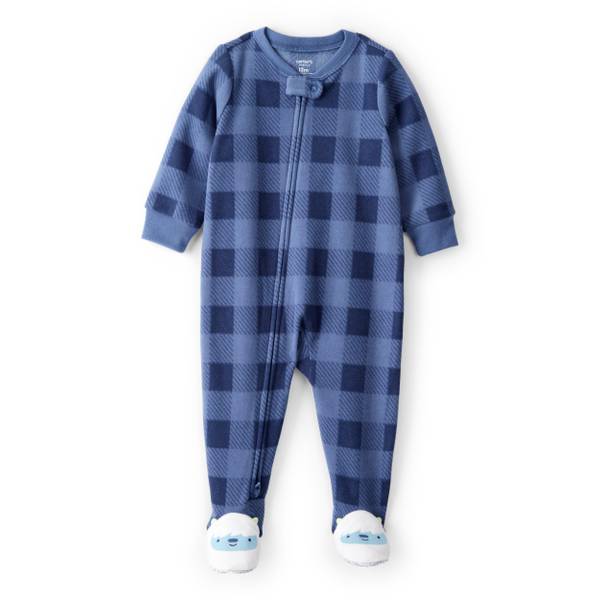 Photo of Infant Boy's Yeti Plaid 2-Way Zip Pajamas