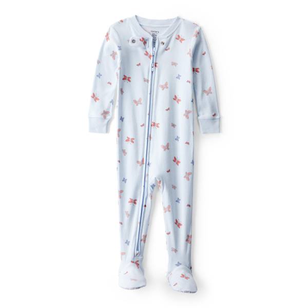 Photo of Infant Girl's Butterfly 2-Way Zip Footie Pajamas