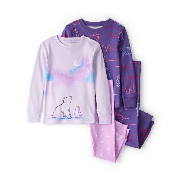 Photo of Toddler Girls Polar Bear Penguin 100% Cotton Snug Fit 4-Piece Pajamas