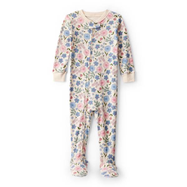 Photo of Toddler Girl's Floral 2 Way-Zip Footie Pajamas