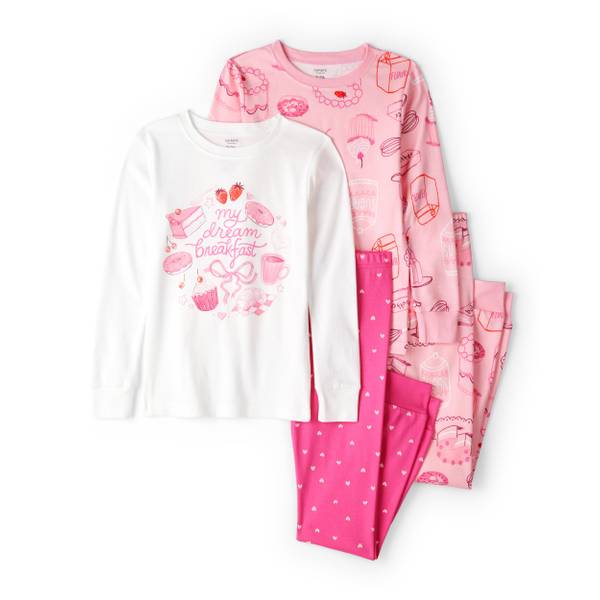 Photo of Girl's Desserts 100% Cotton Snug Fit 4-Piece Pajamas