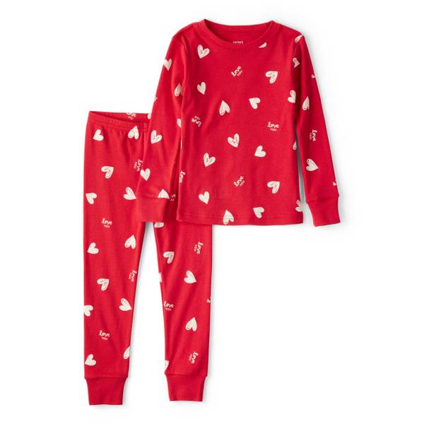 Photo of Toddler Girl's 2-Piece Valentine's Day Heart 100% Cotton Pajamas