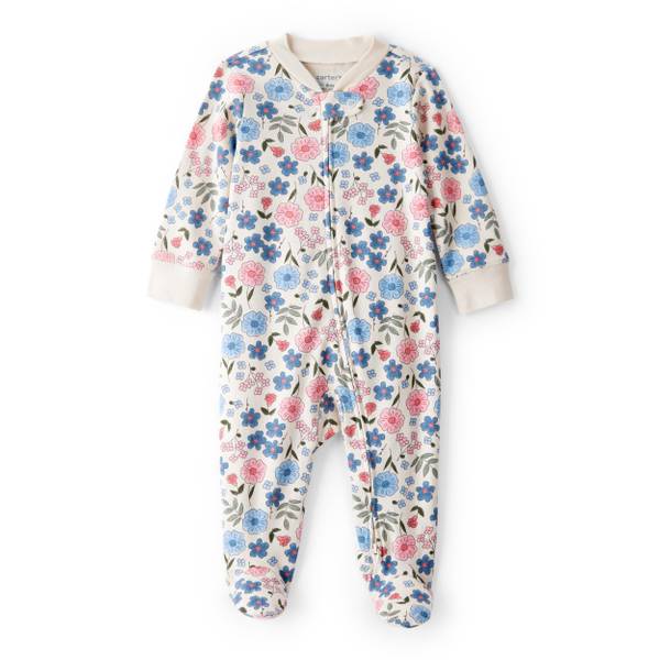 Photo of Infant Girls Floral 100% Cotton Long-Sleeve Snug Fit Sleep 'n Play Pajamas