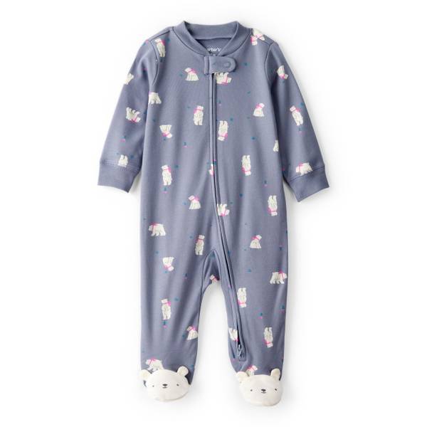 Photo of Infant Girl's Polar Bear 2-Way Zip Sleep and Play Pajamas