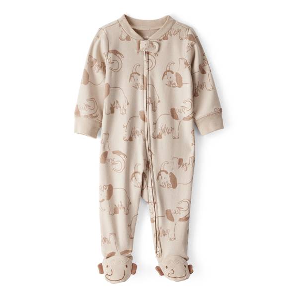 Photo of Infant Boys Mammoth Print 100% Cotton Long-Sleeve Snug Fit Sleep 'n Play Pajamas