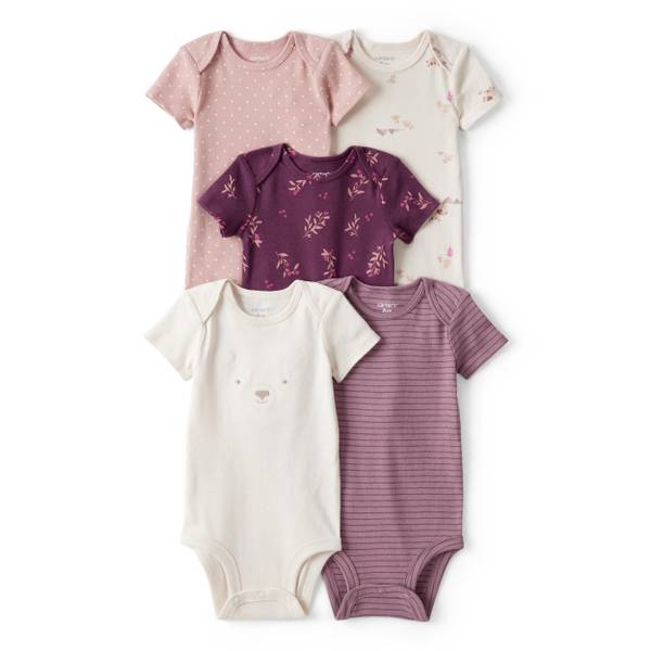 Photo of Infant Girls 5-Pack Bear Floral Multipack Bodysuits