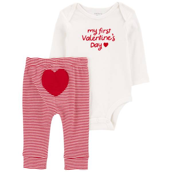Photo of Infants My First Valentine's Day 2-Piece Long-Sleeve Bodysuit Pant Set