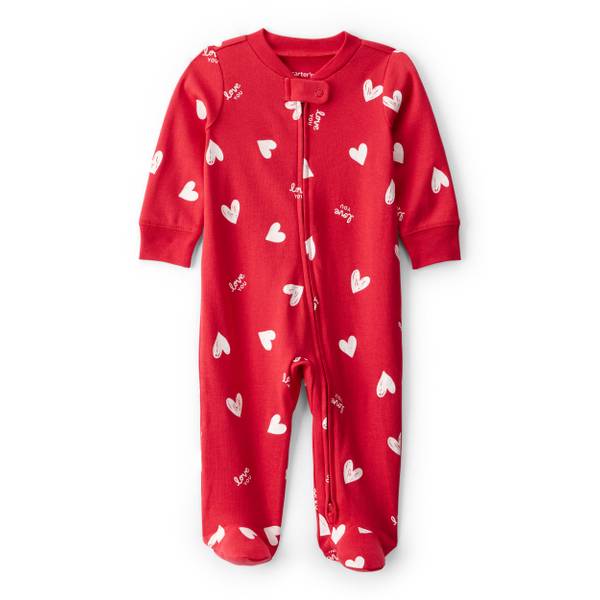 Photo of Infants Valentine's Day Heart 100% Cotton Snug Fit 2-Way Zip Sleep 'n Play Pajamas