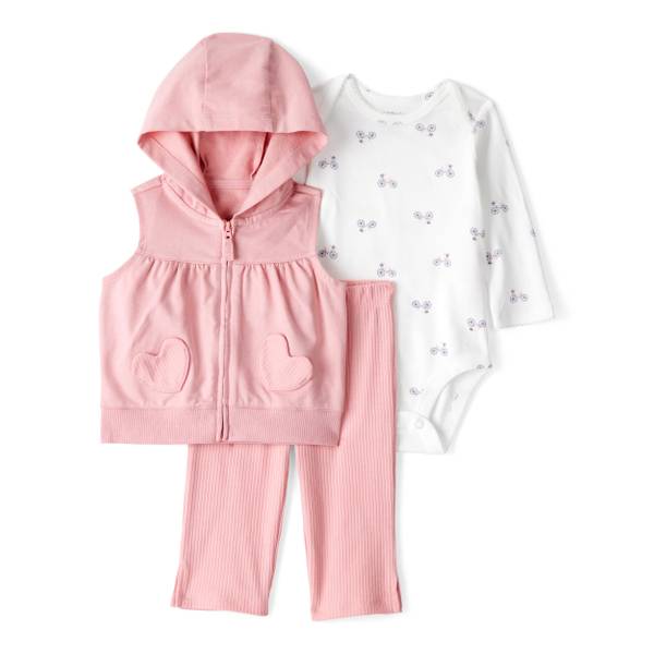 Photo of Infant Girls 3-Piece Heart Vest Outfit Set