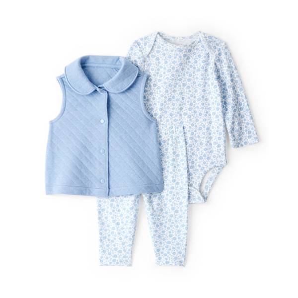 Photo of Infant Girls 3-Piece Floral Vest Outfit Set