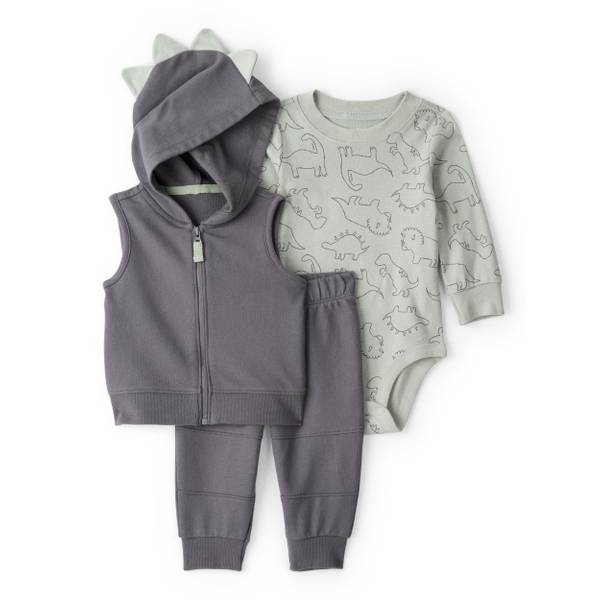 Photo of Infant Boys 3-Piece Dinosaur Vest Outfit Set
