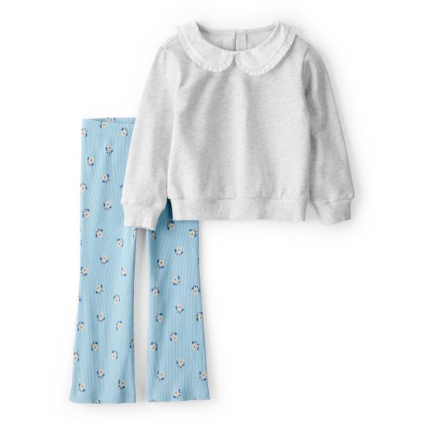 Photo of Toddler Girls Peter Pan Collar Pullover Flare Legging Set