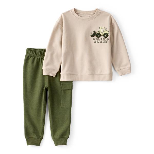 Photo of Toddler Boys 2-Piece Construction Pullover Pant Set