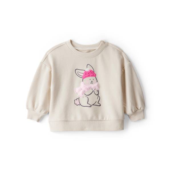 Photo of Toddler Girl's Bunny French Terry Long-Sleeve Pullover Sweatshirt