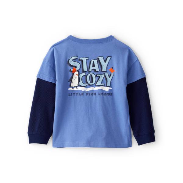Photo of Toddler Boy's Long Sleeve Stay Cozy Penguin Tee