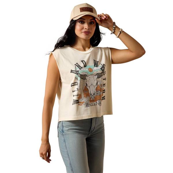 Photo of Women's Steer Skull Landscape Tank