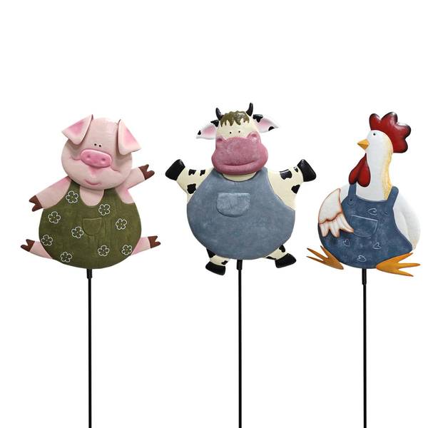 Photo of 32" Farm Animals in Overalls Stake Assortment