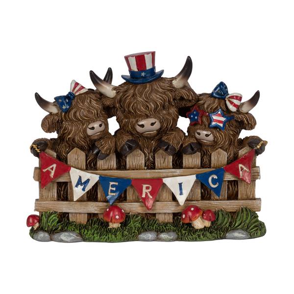 Photo of 8.86" Americana Highland Cows with Banner