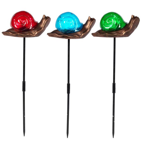 Photo of 14.96" Solar Lighted Snail Yard Stake Assortment