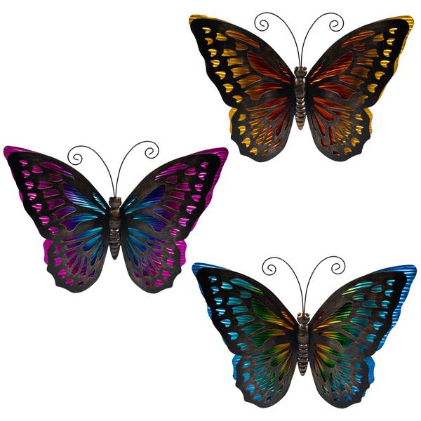 Photo of 17.72" Metal Butterfly Wall Decor Assortment