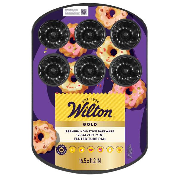 Photo of Gold Non-Stick Bakeware Mini Fluted Pan, 12 Cavity