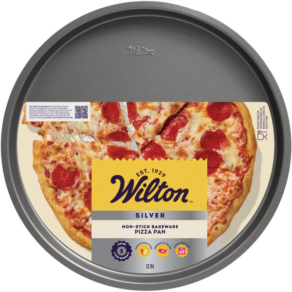Photo of Silver Non-Stick Bakeware Pizza Pan, 12 Inch