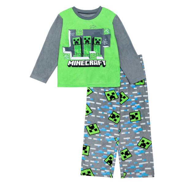 Photo of Boy's 2-Piece Minecraft Cave Fleece Pajama Set