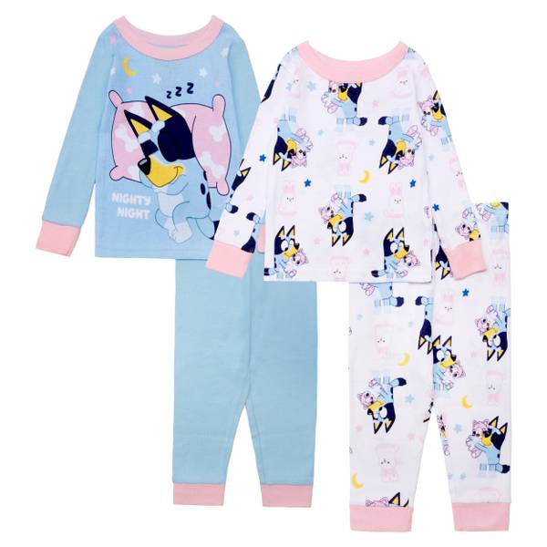 Photo of Toddler Girl's 4-Piece Night Night Bluey Cotton Pajama Set
