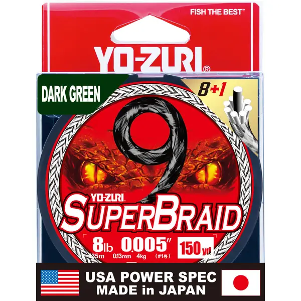 Yo-Zuri 150yd 8lb Dark Green Super Braid - YZ SB9 8LB DG 150YD