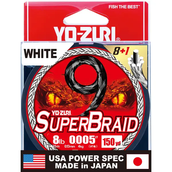 Braidページ Yo-Zuri 150yd 8lb White Super Braid - YZ SB9 8LB WH 150YD