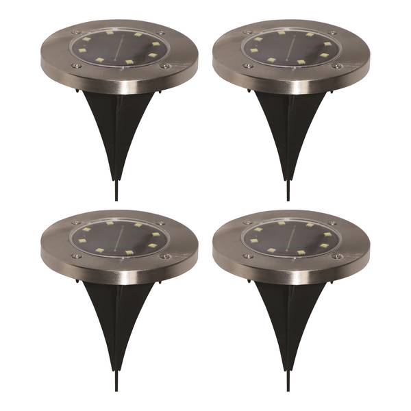 Photo of 4-Pack Stainless Steel Solar LED Ground Light
