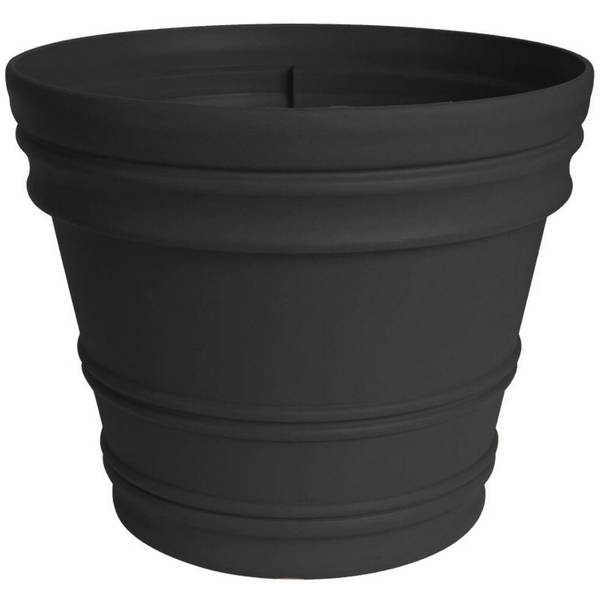 Photo of 16" Rolled Rim Black Planter
