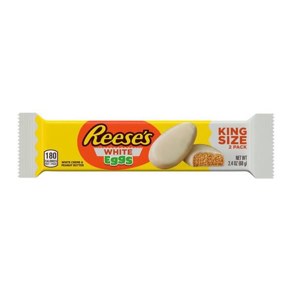 Photo of 2.4 oz White Creme King Size Peanut Butter Eggs Easter Candy Pack