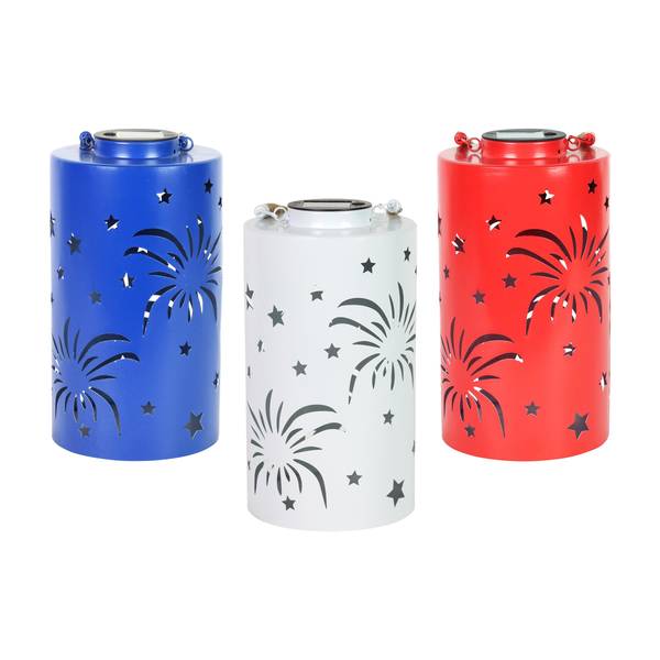 Photo of Solar Metal Fireworks Pattern Lantern Assortment