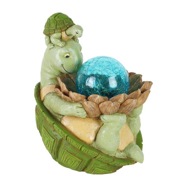 Photo of Solar Turtle with LED Crackle Ball Statue
