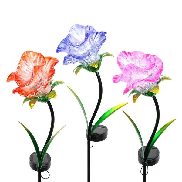 Photo of Solar Glass Rose Garden Stakes Assortment