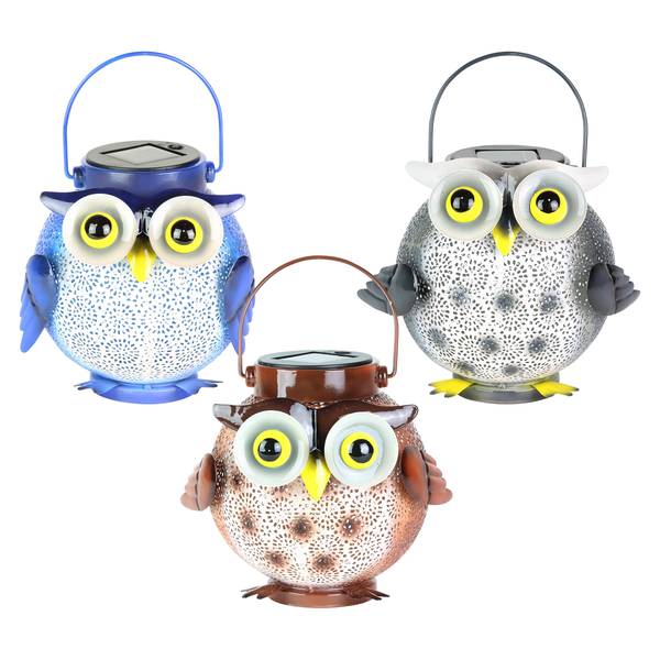 Photo of Solar Metal Owl Lanterns Assortment