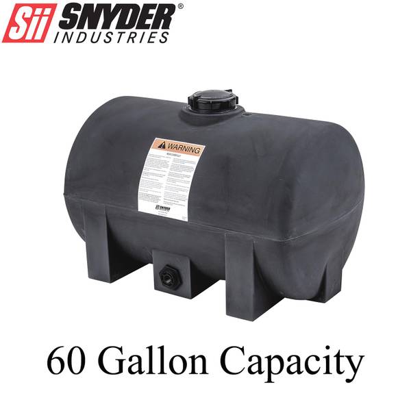 Snyder Industries 60 Gallon Black Plastic Horizontal Leg Tank