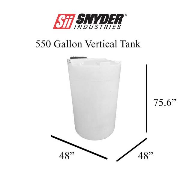 Snyder Industries 550 Gallon Plastic Vertical Dome Top Tank