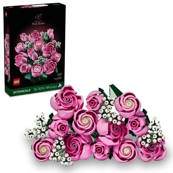 Photo of Botanicals Bouquet of Pink Roses 10374 Building Set