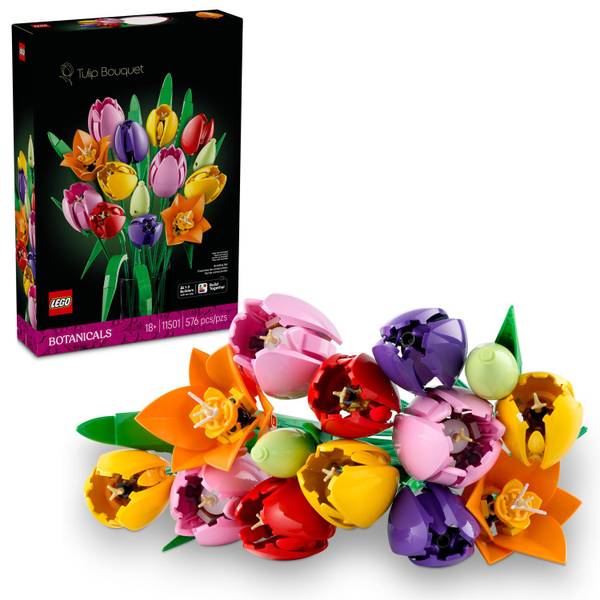 Photo of Botanicals Tulip Bouquet Flower Decor 11501 Building Toy