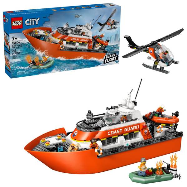 Photo of City Coast Guard Rescue Boat & Helicopter 60504 Building Toy