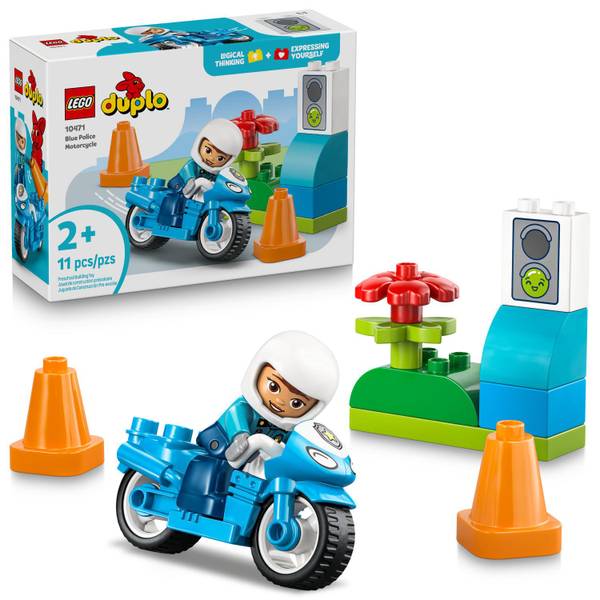 Photo of Town Blue Police Motorcycle Toy 10471 Building Toy