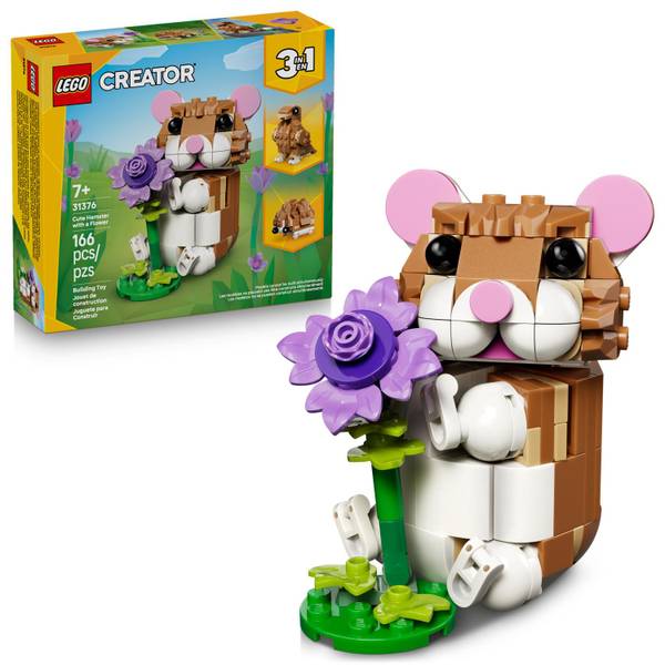 Photo of Creator 3-in-1 Cute Hamster with a Flower 31376 Building Toy